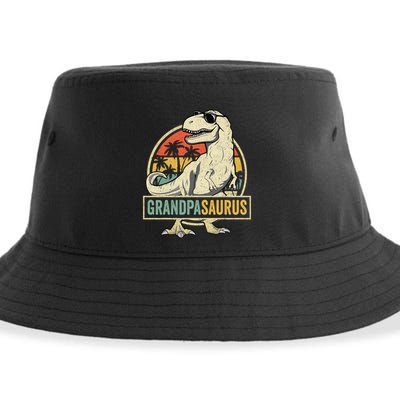Grandpasaurus T Rex Dinosaur Grandpa Saurus Family Matching Sustainable Bucket Hat