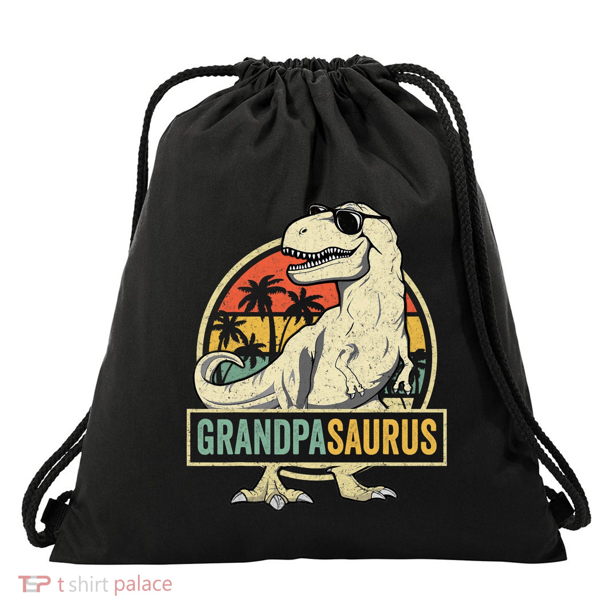 Grandpasaurus T Rex Dinosaur Grandpa Saurus Family Matching Drawstring Bag