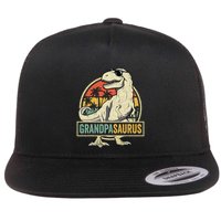 Grandpasaurus T Rex Dinosaur Grandpa Saurus Family Matching Flat Bill Trucker Hat