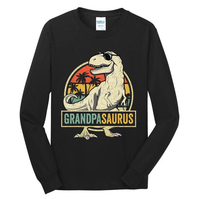 Grandpasaurus T Rex Dinosaur Grandpa Saurus Family Matching Tall Long Sleeve T-Shirt