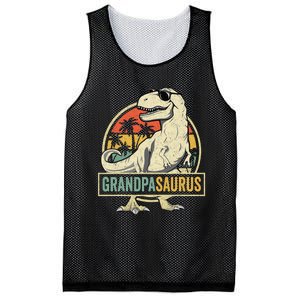 Grandpasaurus T Rex Dinosaur Grandpa Saurus Family Matching Mesh Reversible Basketball Jersey Tank