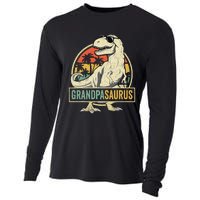 Grandpasaurus T Rex Dinosaur Grandpa Saurus Family Matching Cooling Performance Long Sleeve Crew