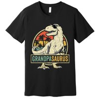 Grandpasaurus T Rex Dinosaur Grandpa Saurus Family Matching Premium T-Shirt