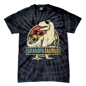 Grandpasaurus T Rex Dinosaur Grandpa Saurus Family Matching Tie-Dye T-Shirt