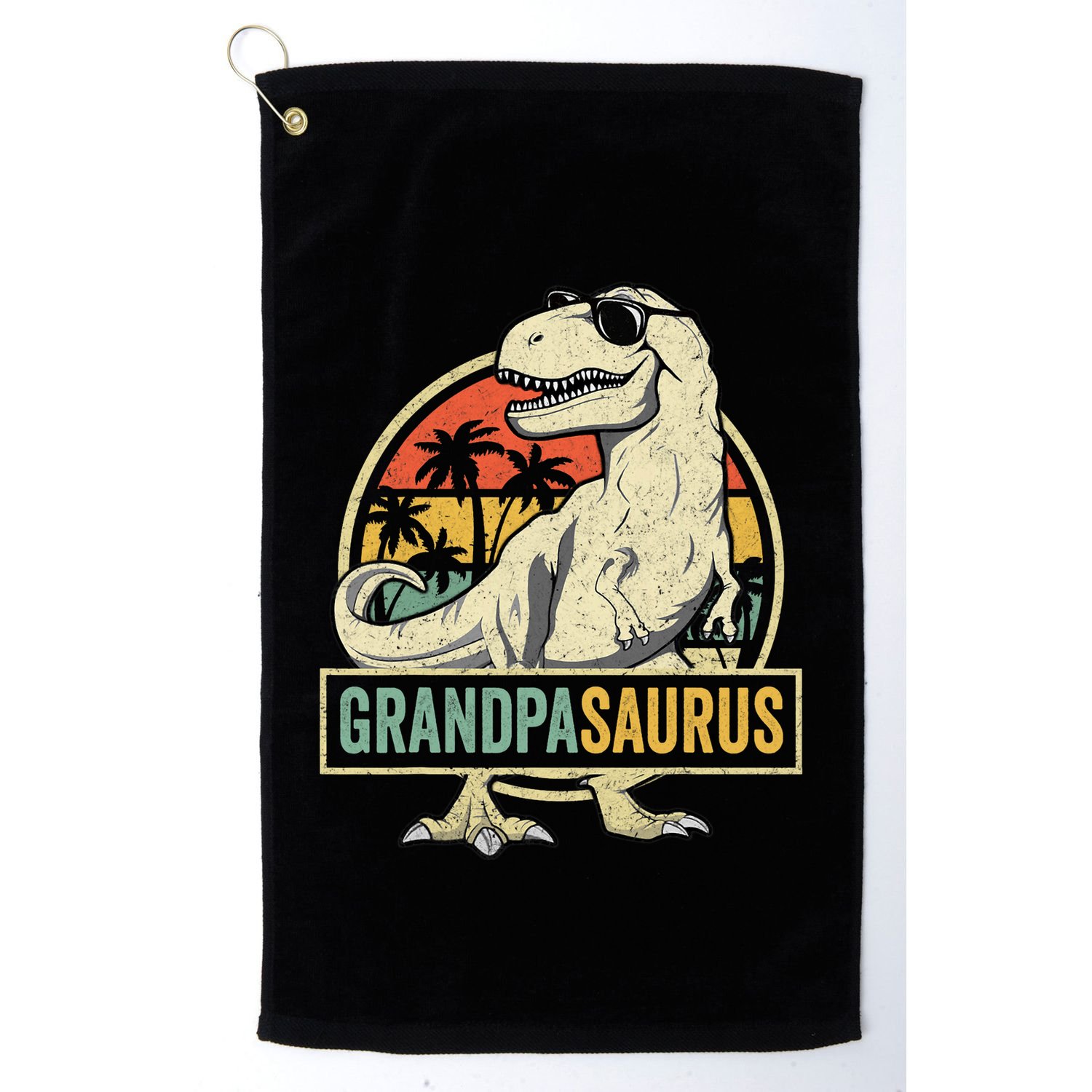 Grandpasaurus T Rex Dinosaur Grandpa Saurus Family Matching Golf Towel