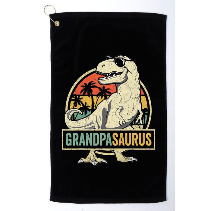 Grandpasaurus T Rex Dinosaur Grandpa Saurus Family Matching Golf Towel