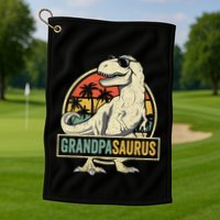 Grandpasaurus T Rex Dinosaur Grandpa Saurus Family Matching Golf Towel