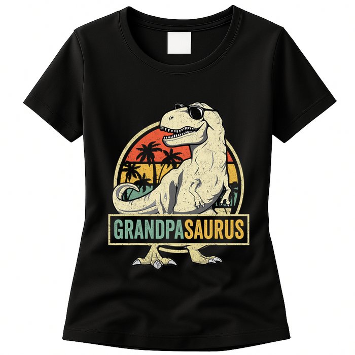 Grandpasaurus T Rex Dinosaur Grandpa Saurus Family Matching Womens T-Shirt