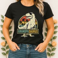 Grandpasaurus T Rex Dinosaur Grandpa Saurus Family Matching Womens T-Shirt