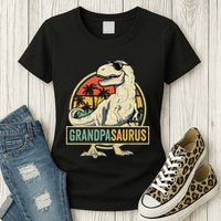 Grandpasaurus T Rex Dinosaur Grandpa Saurus Family Matching Womens T-Shirt