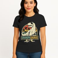 Grandpasaurus T Rex Dinosaur Grandpa Saurus Family Matching Womens T-Shirt