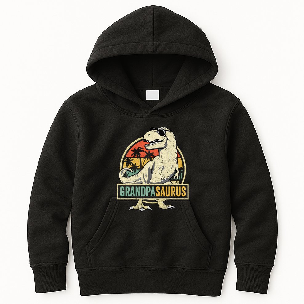 Grandpasaurus T Rex Dinosaur Grandpa Saurus Family Matching Kids Hoodie