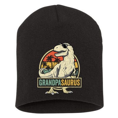 Grandpasaurus T Rex Dinosaur Grandpa Saurus Family Matching Short Acrylic Beanie