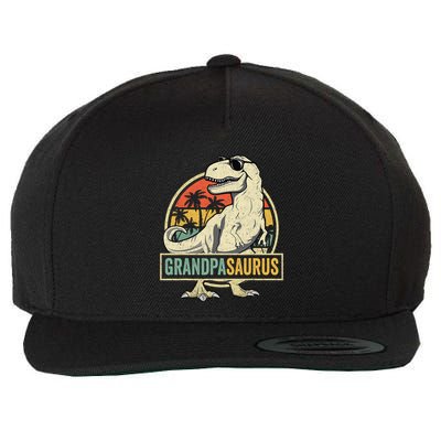 Grandpasaurus T Rex Dinosaur Grandpa Saurus Family Matching Wool Snapback Cap