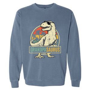 Grandpasaurus T Rex Dinosaur Grandpa Saurus Family Matching Garment-Dyed Sweatshirt