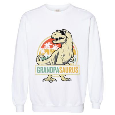Grandpasaurus T Rex Dinosaur Grandpa Saurus Family Matching Garment-Dyed Sweatshirt