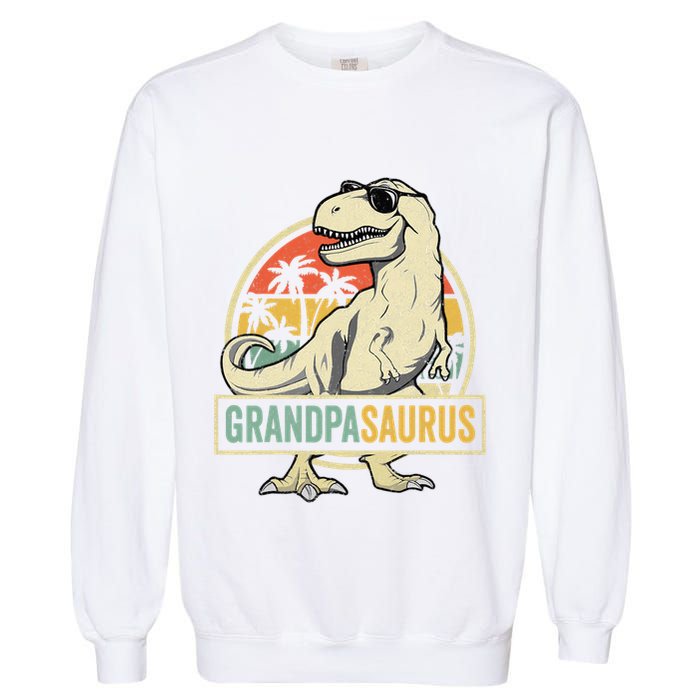 Grandpasaurus T Rex Dinosaur Grandpa Saurus Family Matching Garment-Dyed Sweatshirt
