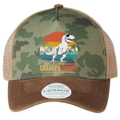 Grandpasaurus T Rex Dinosaur Grandpa Saurus Family Matching Legacy Tie Dye Trucker Hat