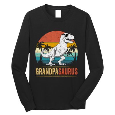 Grandpasaurus T Rex Dinosaur Grandpa Saurus Family Matching Long Sleeve Shirt