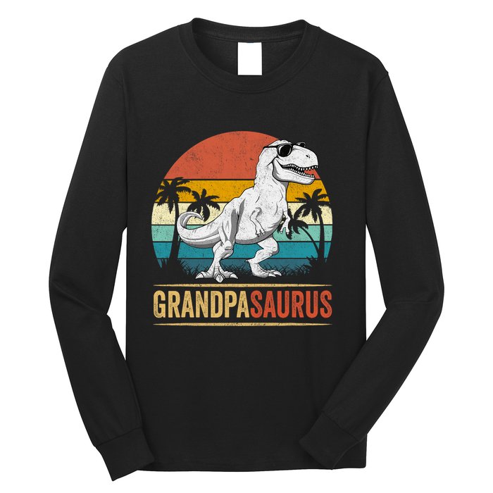 Grandpasaurus T Rex Dinosaur Grandpa Saurus Family Matching Long Sleeve Shirt