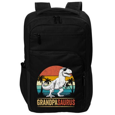 Grandpasaurus T Rex Dinosaur Grandpa Saurus Family Matching Impact Tech Backpack
