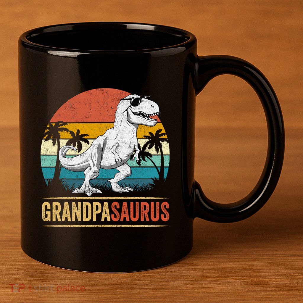 Grandpasaurus T Rex Dinosaur Grandpa Saurus Family Matching 11oz C Handle Ceramic Mug
