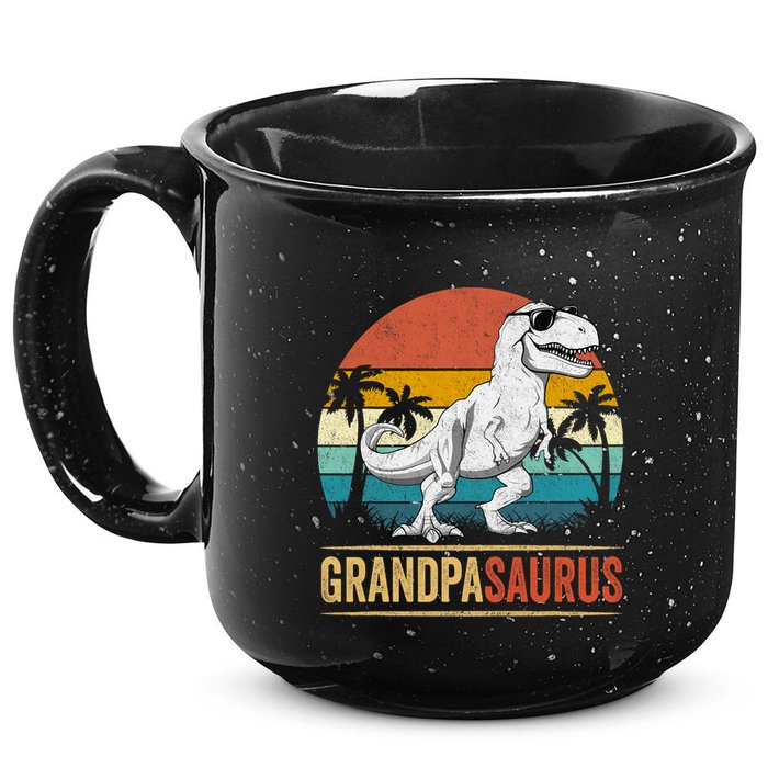 Grandpasaurus T Rex Dinosaur Grandpa Saurus Family Matching 15oz Campfire Ceramic Mug