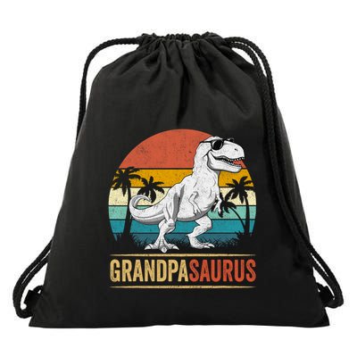 Grandpasaurus T Rex Dinosaur Grandpa Saurus Family Matching Drawstring Bag