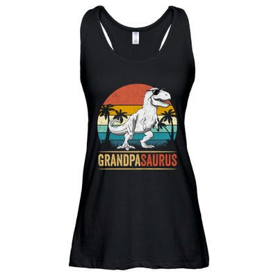 Grandpasaurus T Rex Dinosaur Grandpa Saurus Family Matching Ladies Essential Flowy Tank
