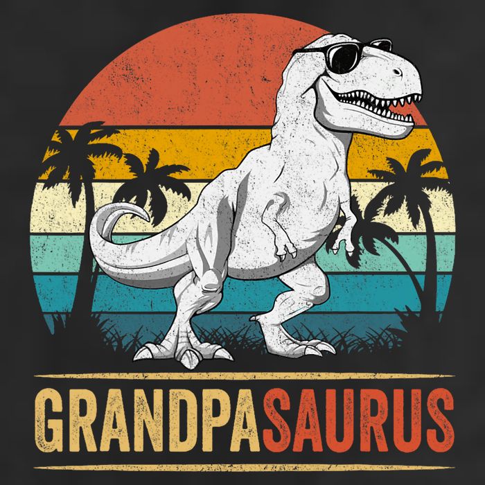 Grandpasaurus T Rex Dinosaur Grandpa Saurus Family Matching Large Microfiber Waffle Golf Towel