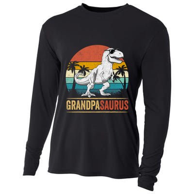 Grandpasaurus T Rex Dinosaur Grandpa Saurus Family Matching Cooling Performance Long Sleeve Crew
