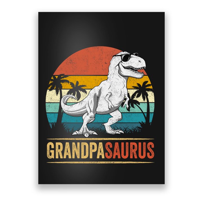 Grandpasaurus T Rex Dinosaur Grandpa Saurus Family Matching Poster
