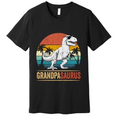 Grandpasaurus T Rex Dinosaur Grandpa Saurus Family Matching Premium T-Shirt