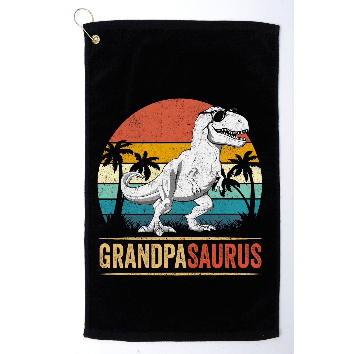 Grandpasaurus T Rex Dinosaur Grandpa Saurus Family Matching Golf Towel