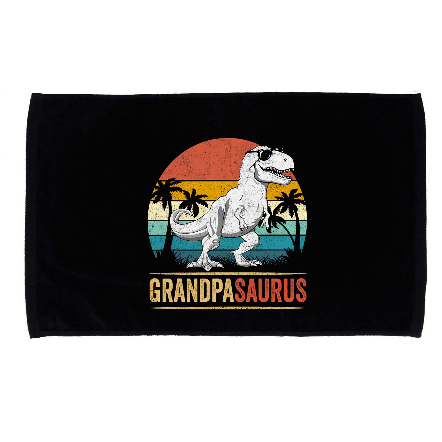 Grandpasaurus T Rex Dinosaur Grandpa Saurus Family Matching Microfiber Hand Towel