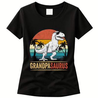 Grandpasaurus T Rex Dinosaur Grandpa Saurus Family Matching Womens T-Shirt