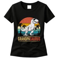 Grandpasaurus T Rex Dinosaur Grandpa Saurus Family Matching Womens T-Shirt