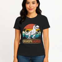 Grandpasaurus T Rex Dinosaur Grandpa Saurus Family Matching Womens T-Shirt