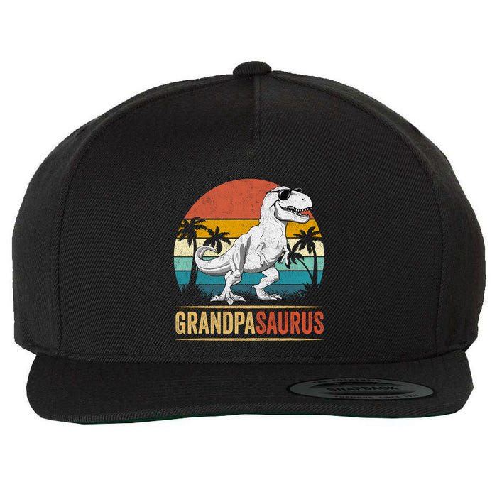 Grandpasaurus T Rex Dinosaur Grandpa Saurus Family Matching Wool Snapback Cap
