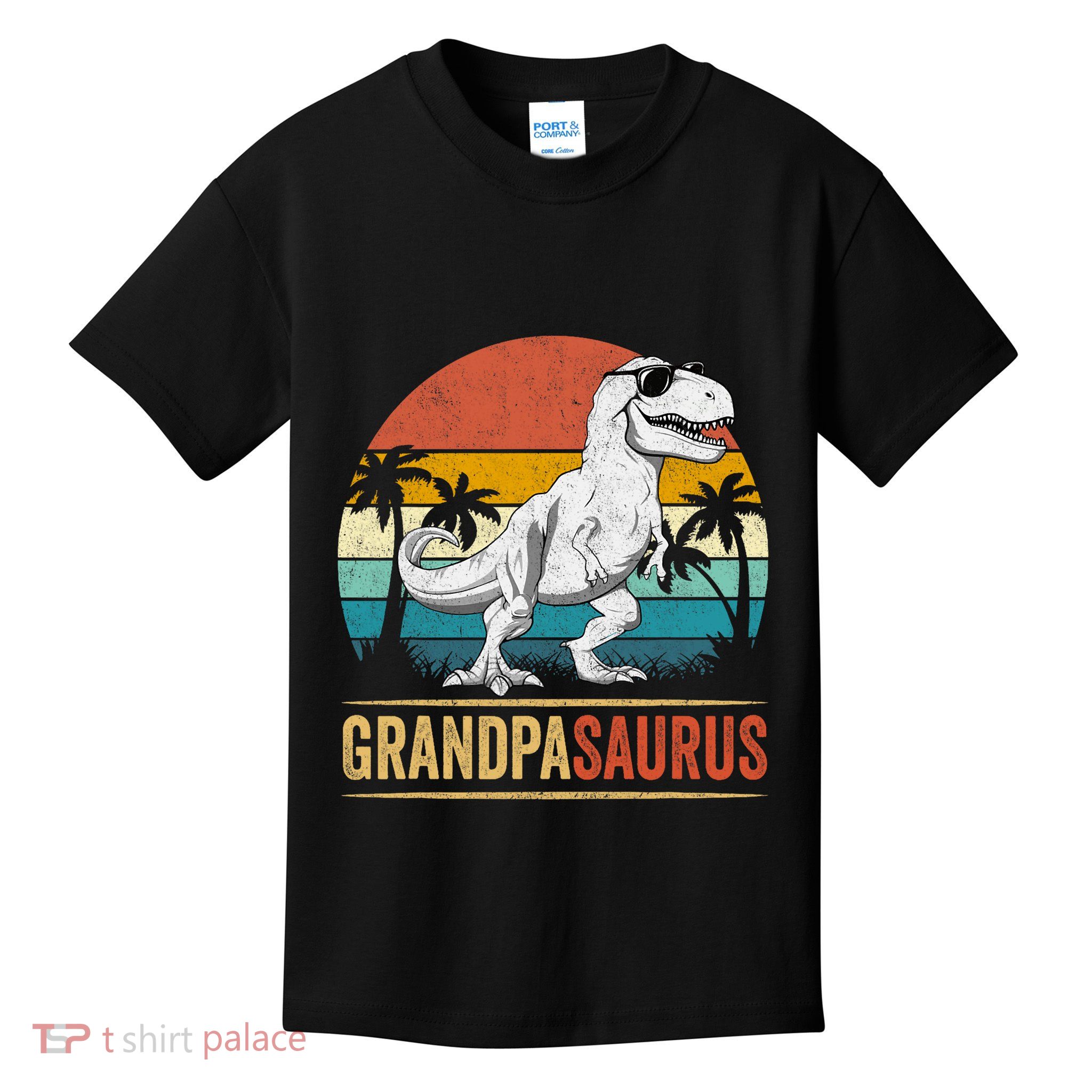 Grandpasaurus T Rex Dinosaur Grandpa Saurus Family Matching Kids T-Shirt