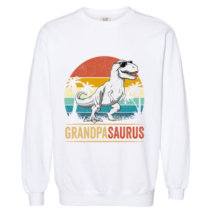 Grandpasaurus T Rex Dinosaur Grandpa Saurus Family Matching Garment-Dyed Sweatshirt