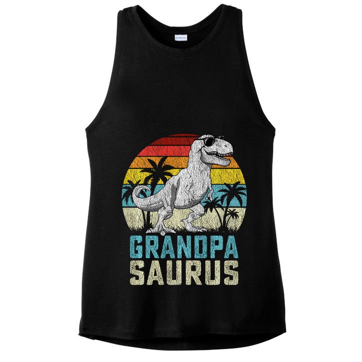 Grandpasaurus T Rex Dinosaur Grandpa Saurus FatherS Family Sweat Ladies PosiCharge Tri-Blend Wicking Tank