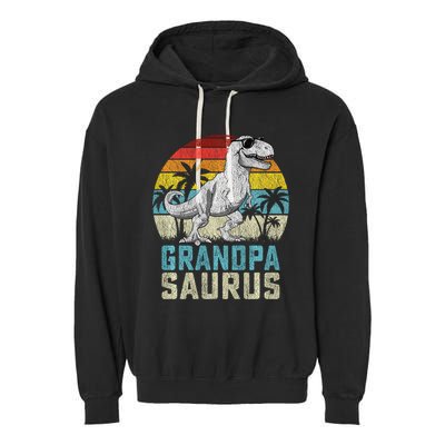 Grandpasaurus T Rex Dinosaur Grandpa Saurus FatherS Family Sweat Garment-Dyed Fleece Hoodie