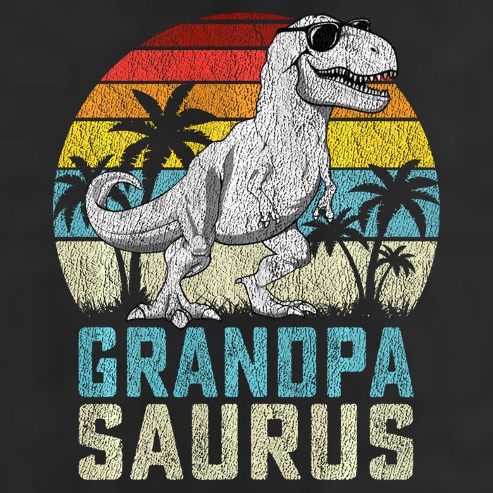 Grandpasaurus T Rex Dinosaur Grandpa Saurus FatherS Family Sweat 7 Panel Mesh Trucker Snapback Hat