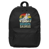 Grandpasaurus T Rex Dinosaur Grandpa Saurus FatherS Family Sweat 16 in Basic Backpack