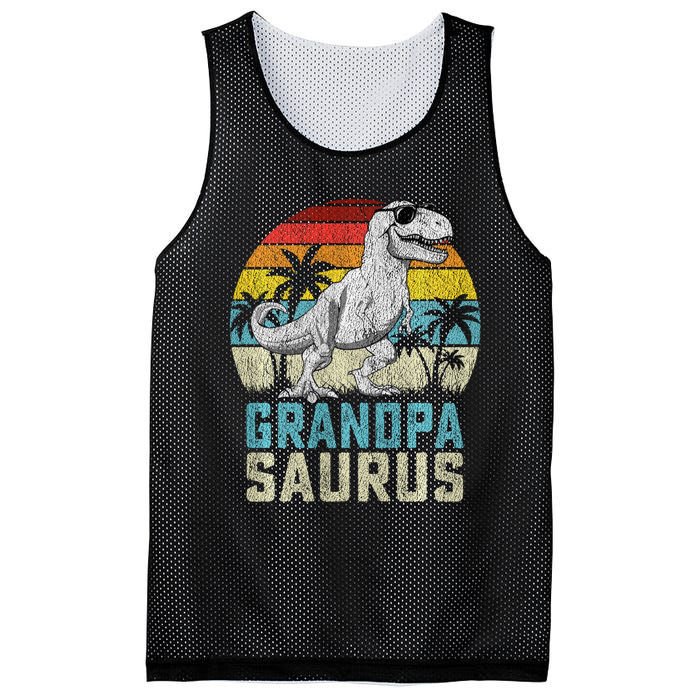 Grandpasaurus T Rex Dinosaur Grandpa Saurus FatherS Family Sweat Mesh Reversible Basketball Jersey Tank