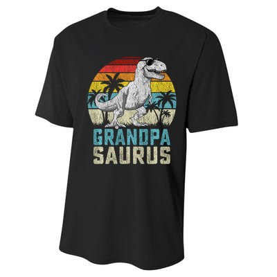 Grandpasaurus T Rex Dinosaur Grandpa Saurus FatherS Family Sweat Performance Sprint T-Shirt