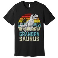 Grandpasaurus T Rex Dinosaur Grandpa Saurus FatherS Family Sweat Premium T-Shirt