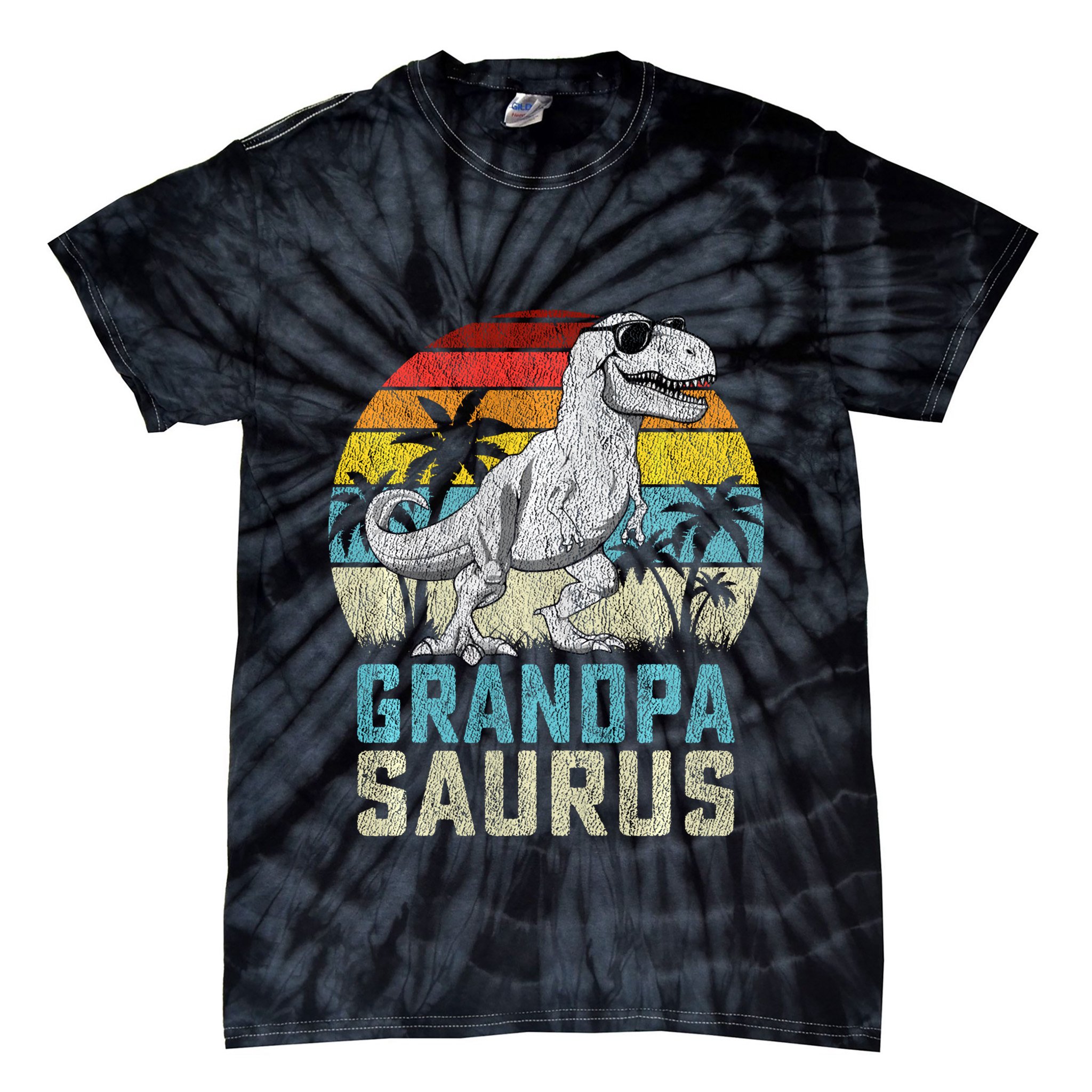 Grandpasaurus T Rex Dinosaur Grandpa Saurus FatherS Family Sweat Tie-Dye T-Shirt