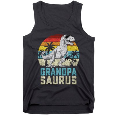 Grandpasaurus T Rex Dinosaur Grandpa Saurus FatherS Family Sweat Tank Top